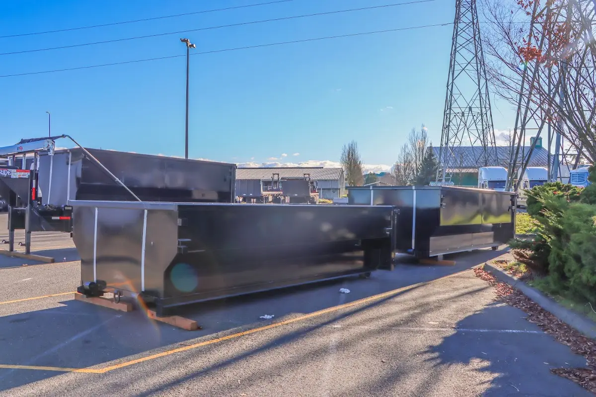 Roll-off dumpster ready for waste disposal at job site for 4 Yard Dumpster Rental in Tarrytown